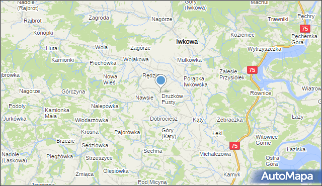 mapa Drużków Pusty, Drużków Pusty na mapie Targeo